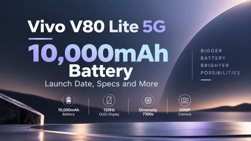 Vivo V80 Lite 5G with 10,000mAh battery, launch date and specifications